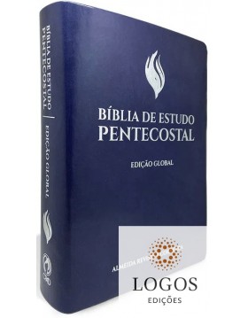 Bíblia de Estudo Pentecostal - edição Global - capa luxo azul. 7908234013151
