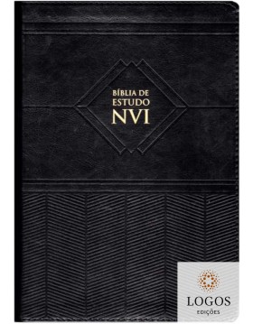 Bíblia de Estudo NVI - edição de luxo - capa PU preta. 9788000004884