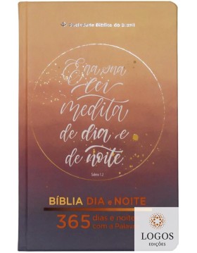 Bíblia Dia e Noite - 365 Dias e Noites com a Palavra - NAA - Capa Dura - Lettering. 7899938424667